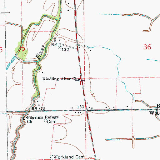 Topographic Map of Kindling Altar Church, MS