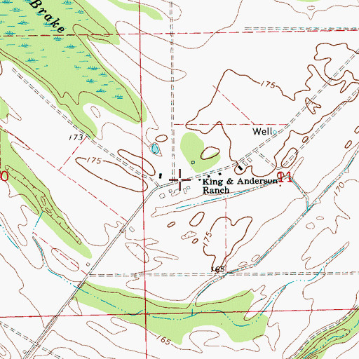 Topographic Map of King and Anderson Ranch, MS