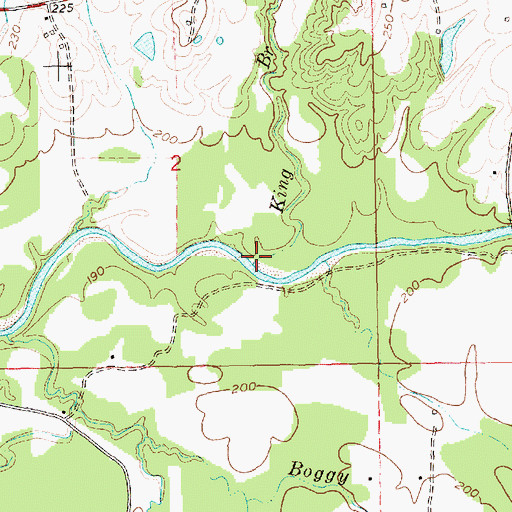 Topographic Map of King Branch, MS