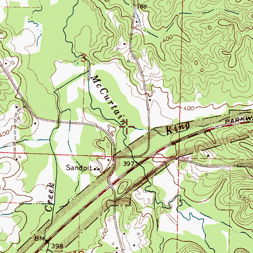 Topographic Map of King Branch, MS