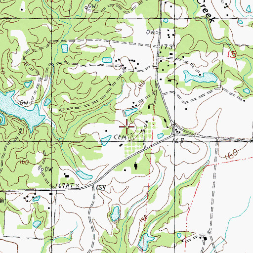 Topographic Map of King Cemetery, MS