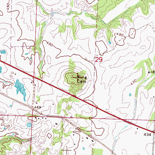 Topographic Map of King Cemetery, MS
