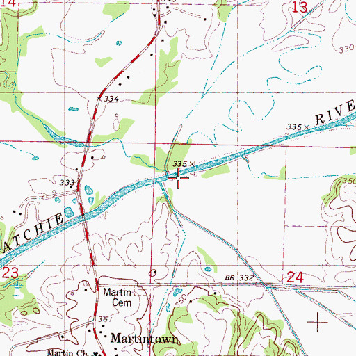 Topographic Map of King Creek, MS