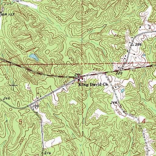 Topographic Map of King David Church, MS