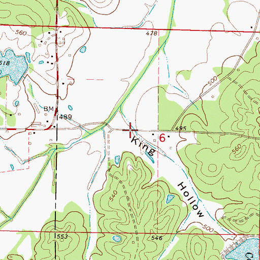 Topographic Map of King Hollow, MS