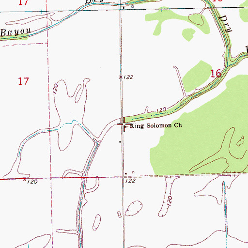Topographic Map of King Solomon Church, MS
