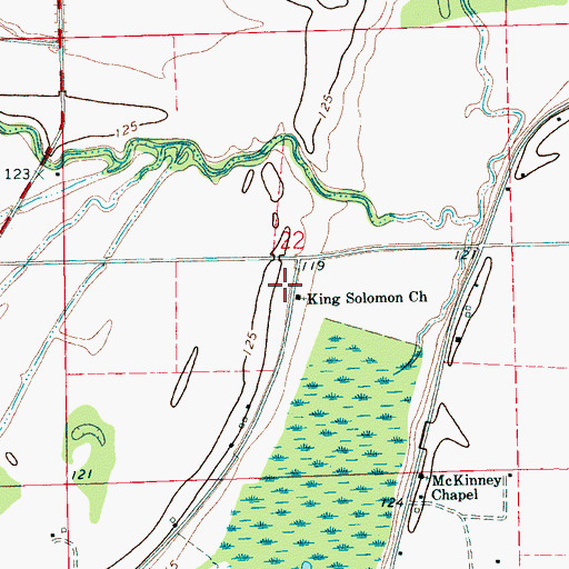 Topographic Map of King Solomon Church, MS