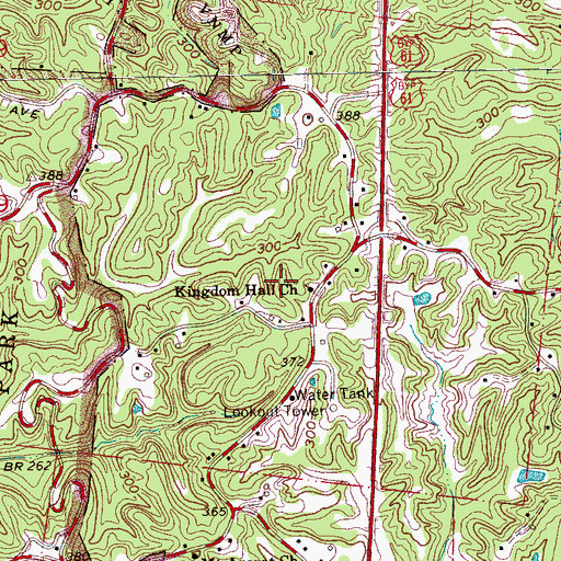 Topographic Map of Kingdom Hall Church, MS