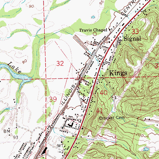 Topographic Map of Kings, MS