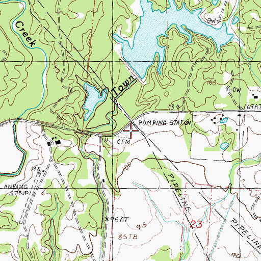 Topographic Map of Kingston Cemetery, MS