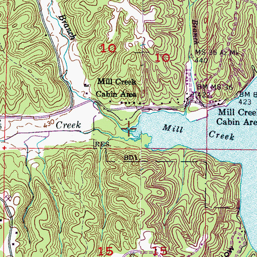 Topographic Map of Kirk Branch, MS