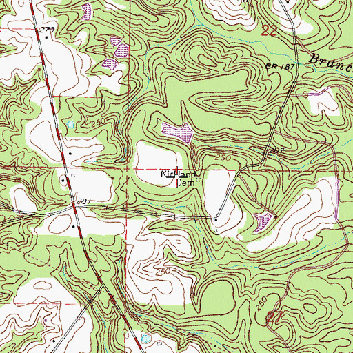 Topographic Map of Kirland Cemetery, MS