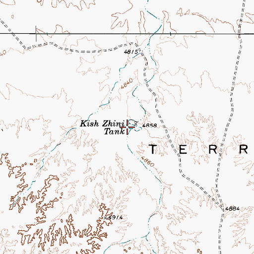 Topographic Map of Kish Zhini Tank, AZ