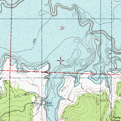 Topographic Map of Knight Creek, MS