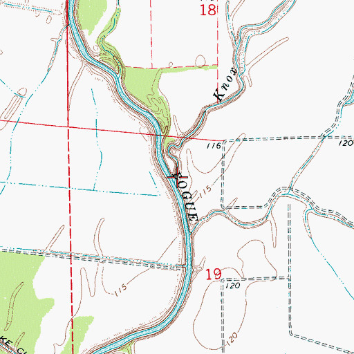 Topographic Map of Knox Bayou, MS