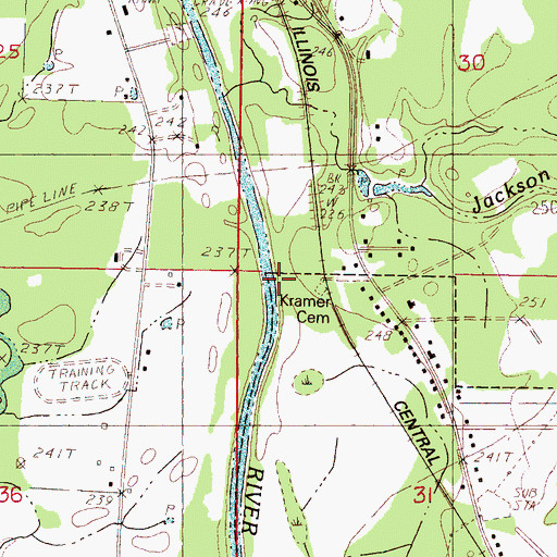 Topographic Map of Kramer Cemetery, MS
