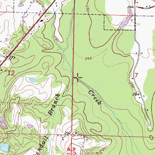 Topographic Map of Kuykendall Branch, MS