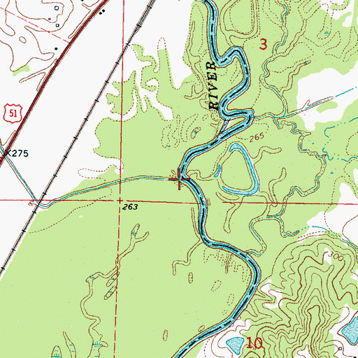 Topographic Map of Kyle Creek, MS