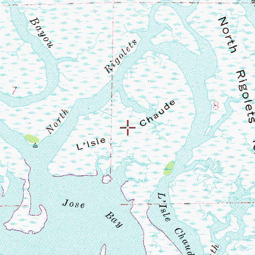 Topographic Map of L'Isle Chaude, MS