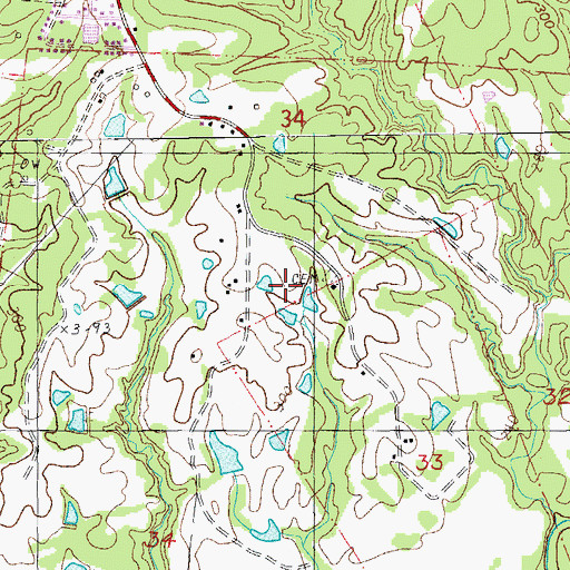 Topographic Map of LaGrange Church, MS