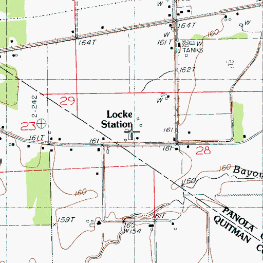 Topographic Map of Lake Carrier School, MS