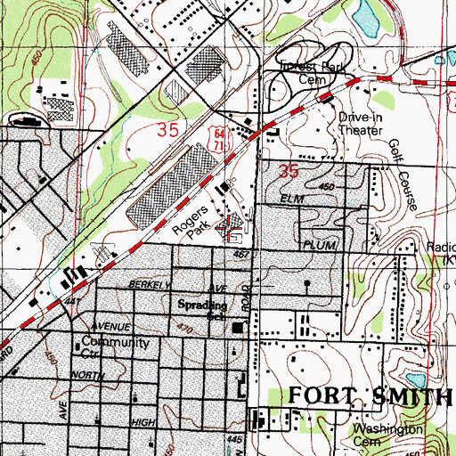 Topographic Map of Harper Stadium, AR