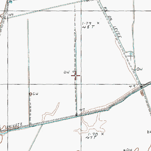 Topographic Map of Lake Lucile, MS