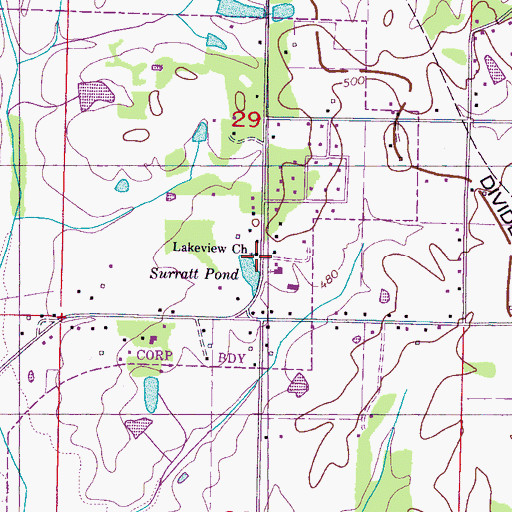 Topographic Map of Lakeview Missionary Baptist Church, MS