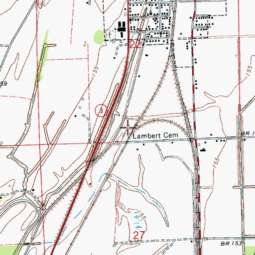 Topographic Map of Lambert Cemetery, MS