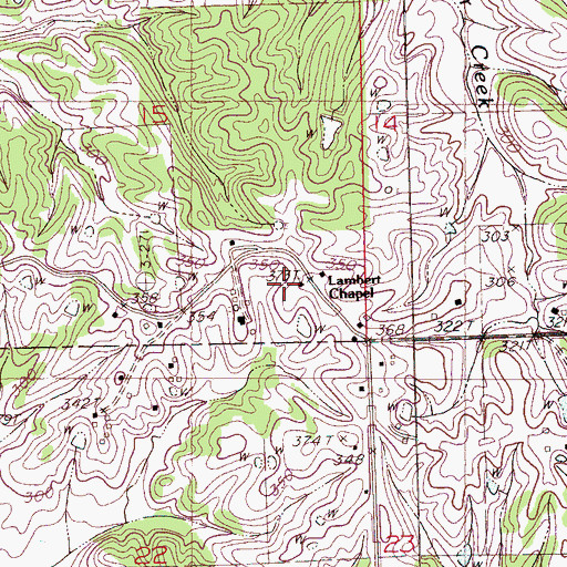 Topographic Map of Lambert Chapel, MS