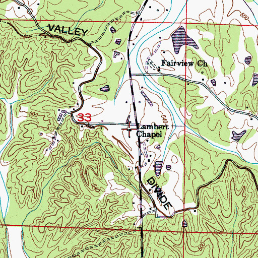 Topographic Map of Lambert Chapel, MS