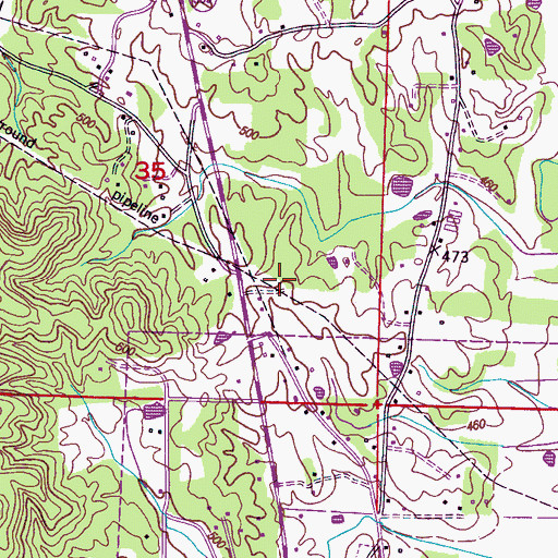 Topographic Map of Lambert Chapel School, MS