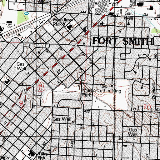Topographic Map of Henderson Holy Temple, AR