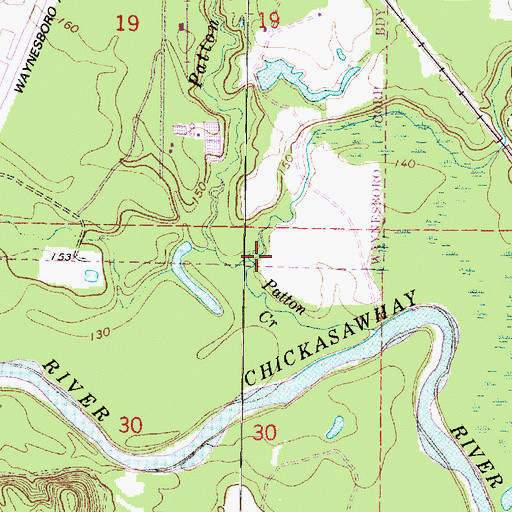 Topographic Map of Langs Creek, MS