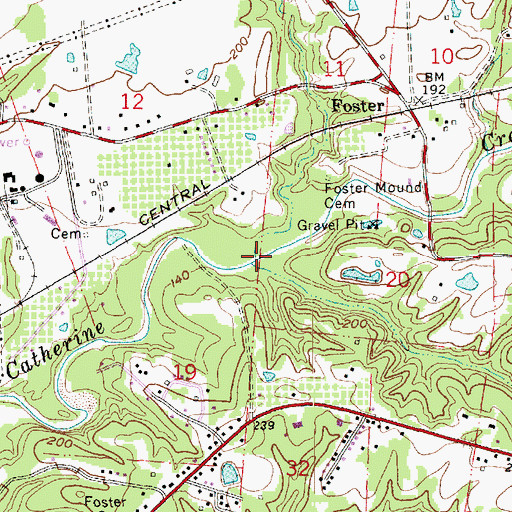 Topographic Map of Languedoc Creek, MS