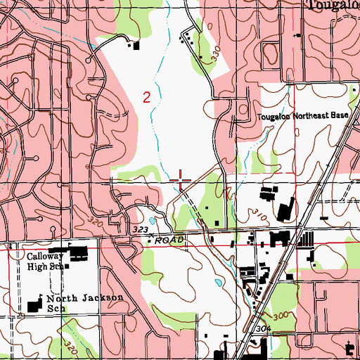 Topographic Map of Lake LaRue, MS