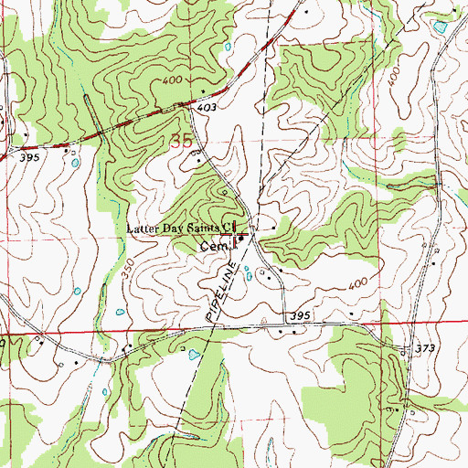Topographic Map of Latter Day Saints Church, MS