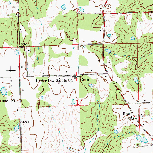 Topographic Map of Latter Day Saints Church, MS