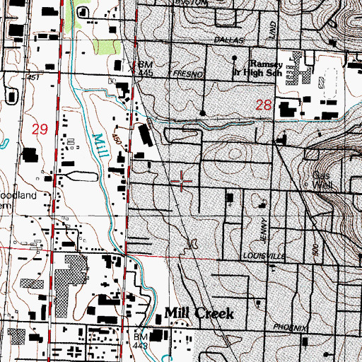 Topographic Map of Jackson Street Church of God, AR