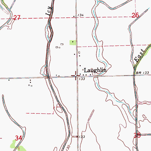 Topographic Map of Laughlin, MS