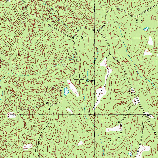 Topographic Map of Laurel Hill Cemetery, MS