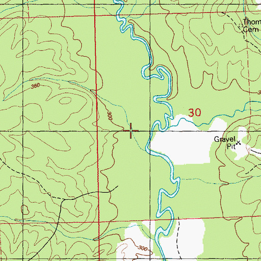 Topographic Map of Lazy Creek, MS