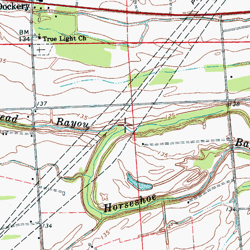 Topographic Map of Lead Bayou, MS