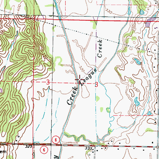Topographic Map of League Creek, MS
