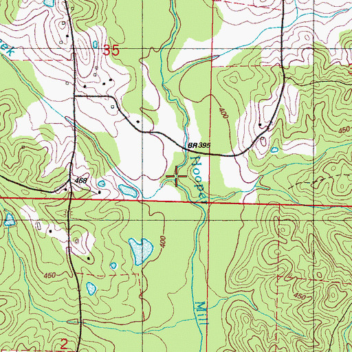Topographic Map of Leake Creek, MS