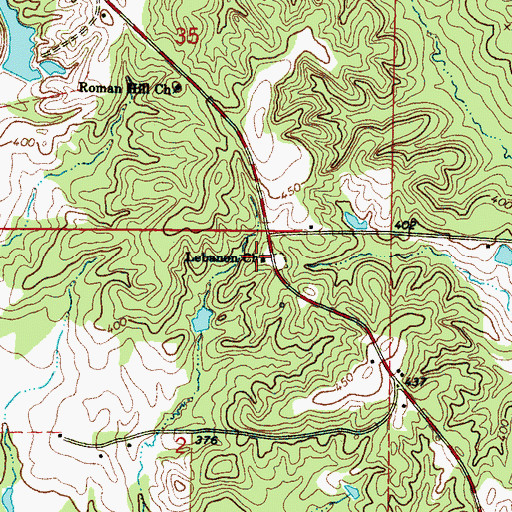 Topographic Map of Lebanon Church, MS
