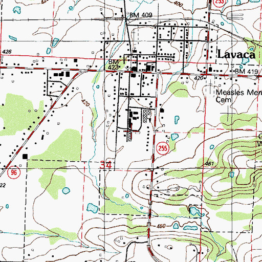 Topographic Map of Lavaca High School, AR