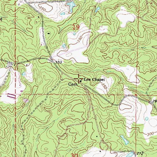 Topographic Map of Lee Chapel, MS