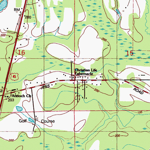 Topographic Map of Christian Life Tabernacle, MS