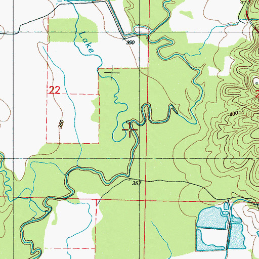 Topographic Map of Lee Lake, MS